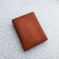 美國 Polo Ralph Lauren 啡色牛仔皮 摺疊型 銀包