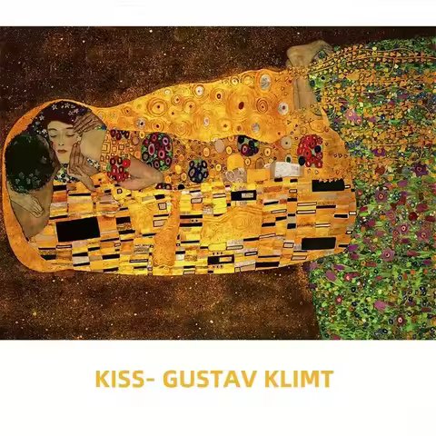 Puzzle The Kiss Gustav Klimt Famous Painting Funny Educational Game Wall Display Birthday Festival G