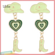 LK Oil-dripping Cowgirl Hat Earrings 1 Pair Western Cowboy Hat Dangle Earrings for Women Girls Oil-d