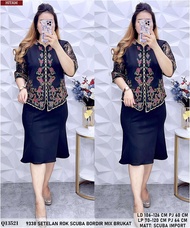 Set rok scuba/Set bordir/set wanita