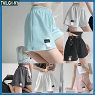 Women's High Waist Sports Shorts - Elastic Waistband Casual Athleisure