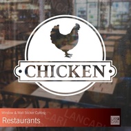 Cutting Fresh Chicken Chicken Chicken Sticker Restaurant Glass Wall Sticker