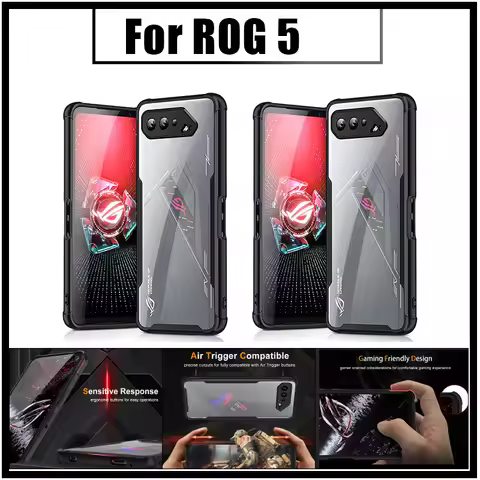 Transparent TPU Case for ASUS ROG Phone 5, Anti-Drop Anti-Slip Protective Cover, Clear Shockproof Ga