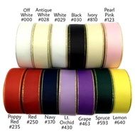 100 Yards & 25 yards - 2.5 CM GROSGRAIN RIBBON GOLD LIST 91 meters & 22.5 meters | Gold Gold | GIFT 