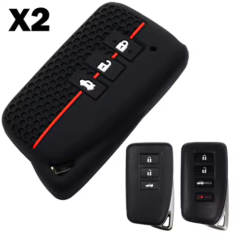 2x Silicone Car Key Fob Cover Case Holder Keychain For Lexus ES300h GS200t GS350 IS200t IS300 LX570 