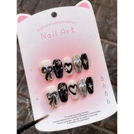 Y2K Bow Painted False Nails ‍