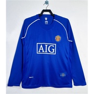 2007 08 Manchester United Retro Jersey Long sleeves goalkeeper Men's Sports shirt