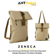 ANT PROJECT - ZENECA Two in One Backpack - Laptop Slot Tote Backpack - Khaki