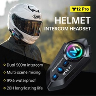 Cross-Border Y12Pro Motorcycle Helmet Bluetooth Headset Intercom Noise Cancellation Long Battery Lif
