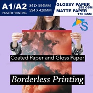 A1/A2 Poster Printing  Coated Matte Paper/ Glossy [Borderless Printing]