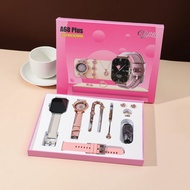 6 in 1 A68 Plus Smart Watch Waterproof Touchscreen Smart Band Woman Smartwatch with Free Necklace Ri