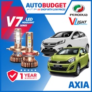 PERODUA Axia V7 V6 V9 VLight Premium LED Perodua Axia Car Headlight Axia Advanced H4 H11 Lampu LED Depan Kereta 6000K