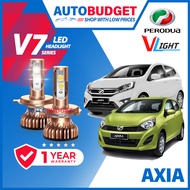 PERODUA Axia V7 V6 V9 VLight Premium LED Axia Car Headlight Advanced H4 Lampu LED Depan Kereta 6000K