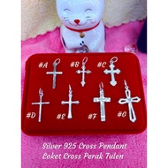 Silver 925 Cross Pendant*Loket Cross Perak Tulen*