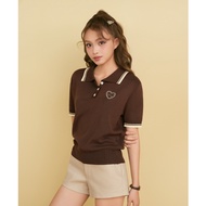 NOODLES - MIF EMBROIDERED WOOL POLO SHIRT - MYAN POLO TOP Polo Shirt Women Knitted Polo Shirt Women
