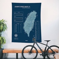 台灣單車地圖-你的專屬訂製地圖掛布。峰礦藍(客製化禮物)