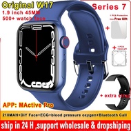 ZZOOI 2022 Series 7 Original iwo W17 Smart Watch 1.9 inch 45MM Bluetooth Call DiY Face ECG Blood Pressure Oxygen Waterproof Smartwatch