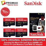 SanDisk Extreme Pro Micro SDXC Card 64GB 128GB 256GB 512GB Up to 200MB/s 200MB A2 V30 U3 Card Memory