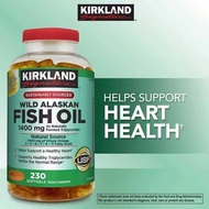 EXP:10/2025 Kirkland Wild Alaskan Fish Oil 1400 mg 230 Softgels Omega-3 Fish Oil