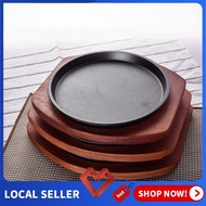 【Local Shipment】Sizzling Plate ROUND shape design WITH wood