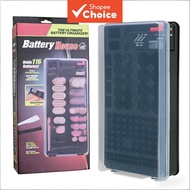 Battery Storage Organizer Box with Tester, Holds up to 116 Batteries (AA/AAA/C/D/9V), ABS Case with 
