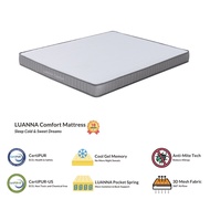Spring Mattress LUANNA Comfort Pocketed Tight Top Cool Gel Memory Anti-Mite