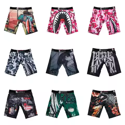 ETHIKA 1Pcs Men Underwear Boxershorts Breathable Print Mens Trunks Man Swimming Underpants Men's Pan