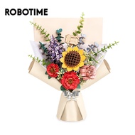 Robotime DIY wooden Flower model ROKR Rowood DIY Wooden Flower Bouquet 3D Wooden Puzzle Meaningful g