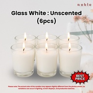 6pcs Glass Candle unscented/scented burning 12hours± 2oz/60ml (High Quality)