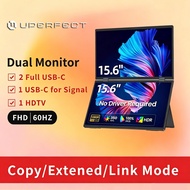 UPERFECT【Local delivery】15.6" 60Hz Dual Monitor Portable Monitor 1080P HDR 360 Rotation Dual Extende