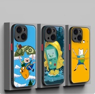 for iPhone SE SE2 SE3 7 8 Plus XR XS Max 11 Pro Max dull polish Protective lens soft Case K128 Adventure Time Cute