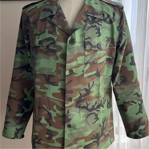 Tropical American Camouflage Workwear Shirt Men's Lapel Vietnam War Suit