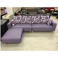 大慶二手家具 藕紫色L型貓抓皮沙發/客廳沙發/辦公沙發/L型沙發/皮沙發/防貓抓皮