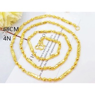 Necklace Rantai Leher Biji Buluh 0.4cm 68cm Emas Bangkok FREE COP 916