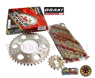 FZ 16 Sniper 150 Mxi TFX150/MSLAZ (14T-42T X 428-130L) Osaki Revo Chain and Sprocket Set (Chrome) [M