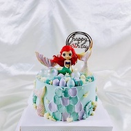 美人魚 迪士尼 生日蛋糕 客製 卡通 周歲寶寶 女友款 6 8吋 面交