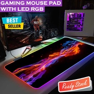TaffGO Gaming Mouse Pad Illuminated LED RGB 800x300mm Mousepad Keren Desk Mat Tatakan Alas Mause Mos