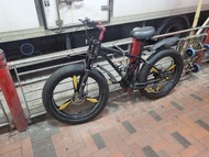 Fat Tire Bike with Yellow Accents