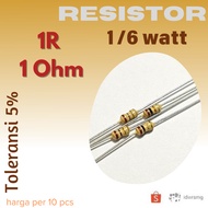R Resistor 1R 1R Ohm 1/6w 1 ohm 1ohm 1/6 watt 5%