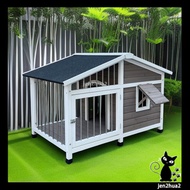 Outdoor solid wood dog house water proof dog villa cat house large pet house sangkar kucing besar kennel dog house狗屋