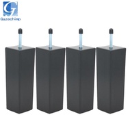 Gazechimp 4pcs/set 5.9inch Black Bed Risers Furniture Table Square Feet for Sofa Couch