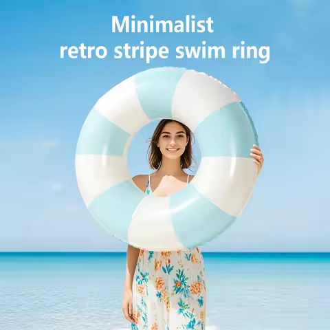 New swimming ring, thickened PVC, retro striped swimming ring, lifebuoy, swimming inflatable underar
