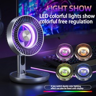 F1 Foldable Rechargeable Fan 5 Speed Wall Mount Desk Fan with LED Night Light