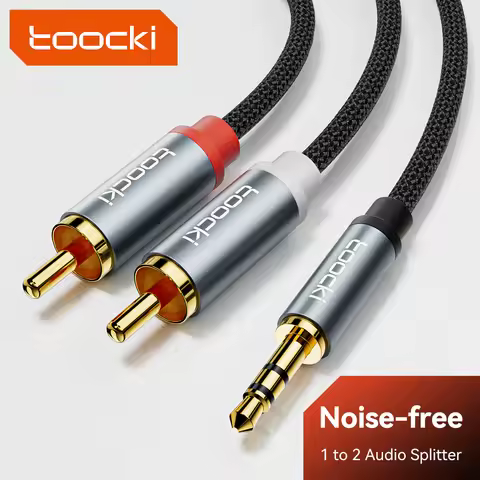 Toocki Audio Cable RCA To 3.5 mm Jack Aux Cable Hifi Jack 3.5mm To 2RCA Splitter Cable For TV PC Amp