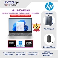 HP 15-fc0745AU 15.6" FHD Laptop Warm Gold ( Ryzen 5 7530U, 16GB, 512GB SSD, ATI, W11, HS )