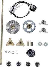 Generic 29in Go Kart Frame, Go Kart Axle Kit, Rear Live Axle Assembly Kit Axle Sprocket Chain Brake