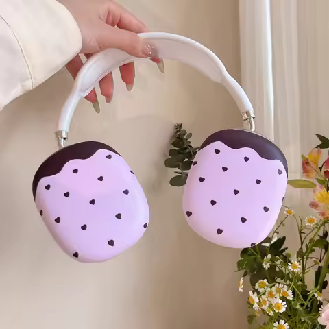 Strawberry Chocolate Love Frosted Headphone Case For AirPods Max Wireless Protective Sleeve Love Hea