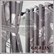 (Nona Sahira) GORDEN DAUN HITAM POLOS MINIMALIS HORDENG JENDELA TIRAI PINTU GORDENG MEWAH HORDEN IMP