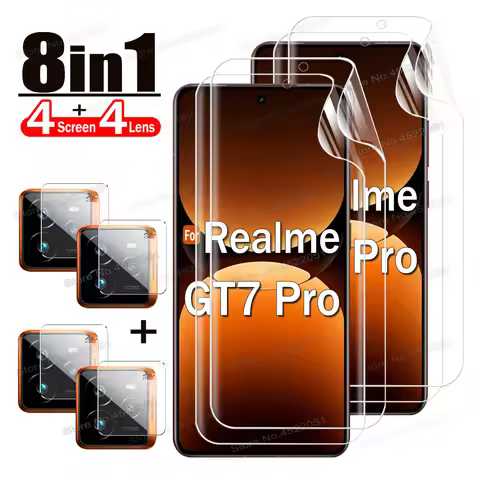 8 IN 1 For Realme GT7 GT 7 Pro Hydrogel Film For Realme GT 6 6T NEO 5 SE GT6 GT5 Pro Screen Lens Pro