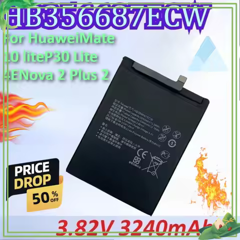 New 3240mAh 3.82V HB356687ECW Mobile Phone for Huawei Mate 10 Lite P30 Lite 4E Nova 2 Plus 2i NOVA 3